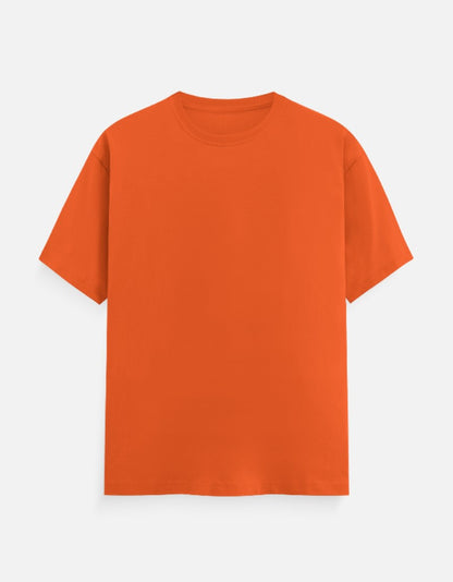 Unisex Classic Crew Solid T-Shirt-Orange Color-White Bear