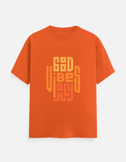Unisex Classic Crew Printed T-Shirt-Orange Color-White Bear