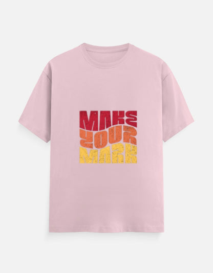 Unisex Classic Crew Printed T-Shirt-Pink Color-White Bear