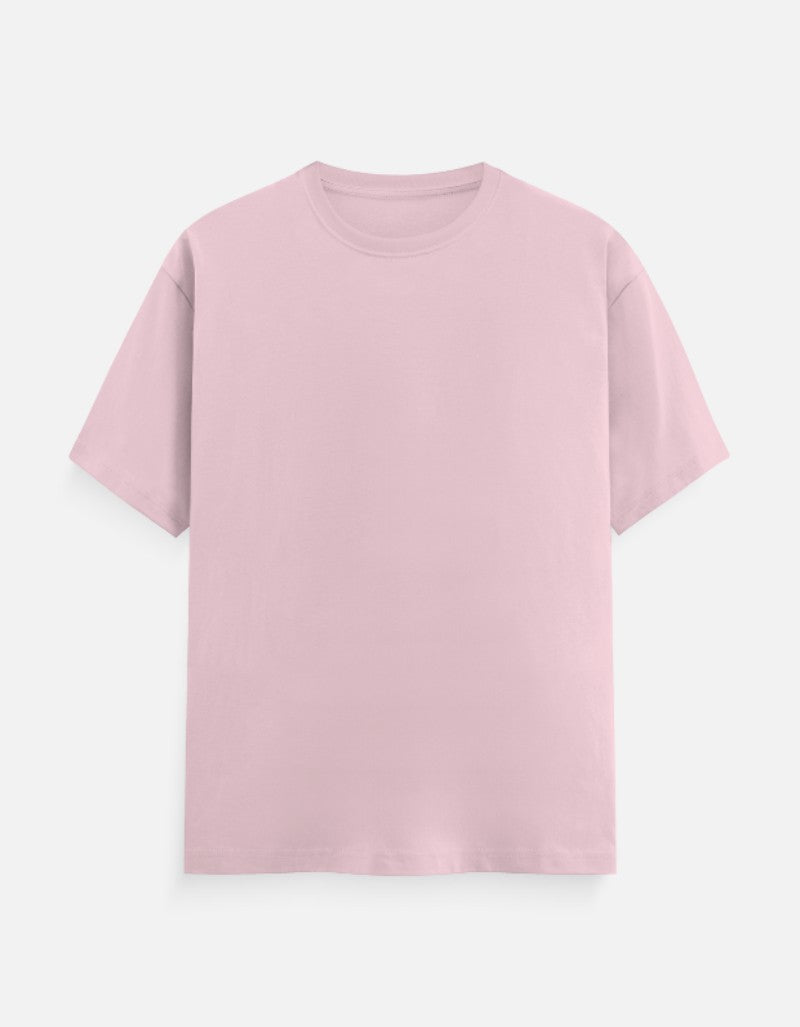 Unisex Classic Crew Solid T-Shirt-Pink Color-White Bear