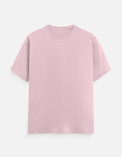 Unisex Classic Crew Solid T-Shirt-Pink Color-White Bear