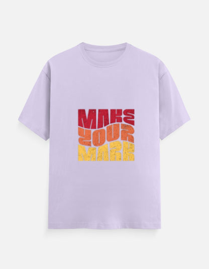 Unisex Classic Crew Printed T-Shirt-Lavender Color-White Bear