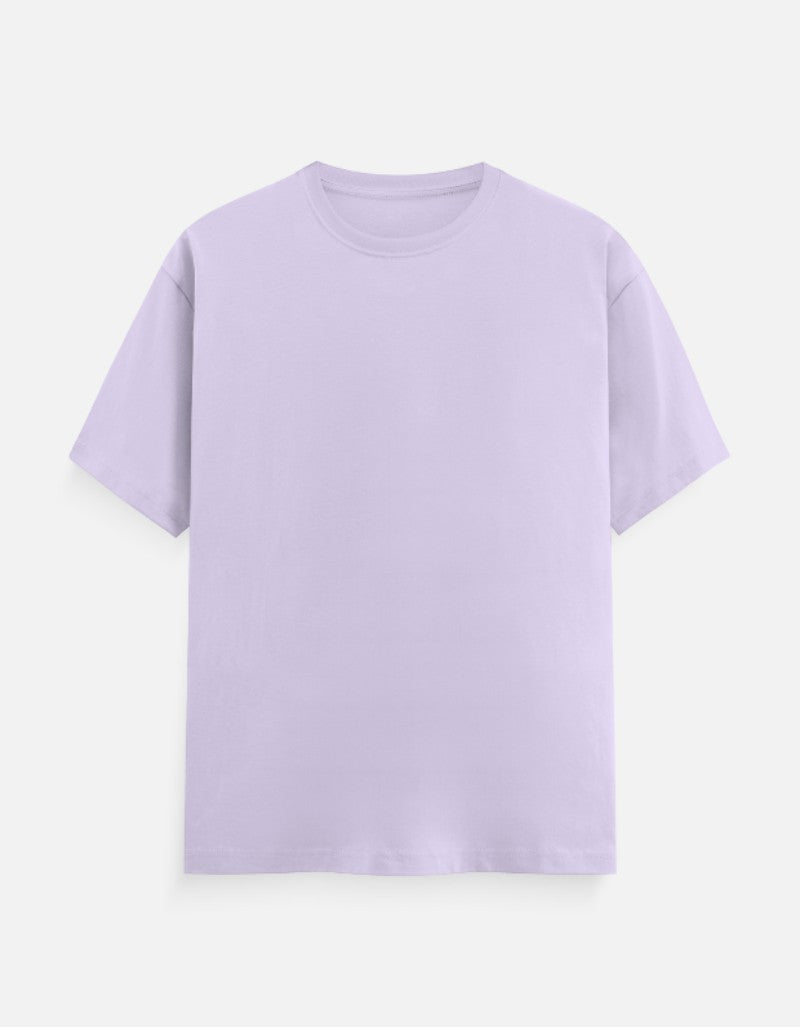 Unisex Classic Crew Solid T-Shirt-Lavender Color-White Bear