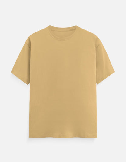 Unisex Classic Crew Solid T-Shirt-Beige Color-White Bear