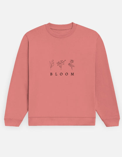 Women Printed Sweatshirt-Coral Color- White Bear