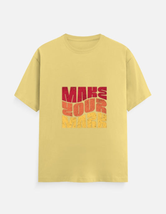 Unisex Classic Crew Printed T-Shirt-Yellow Color-White Bear