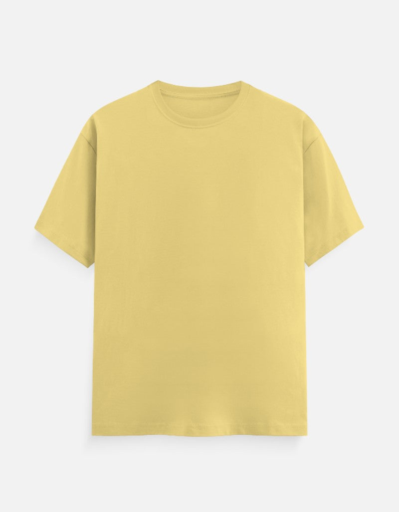 Unisex Classic Crew Solid T-Shirt-Yellow Color-White Bear