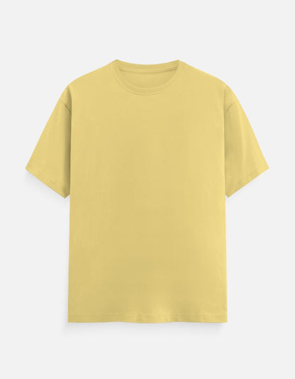 Unisex Classic Crew Solid T-Shirt-Yellow Color-White Bear