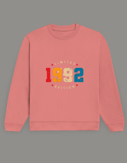 Men & Women Oversized Printed Sweatshirt- Peach Color- White Bear