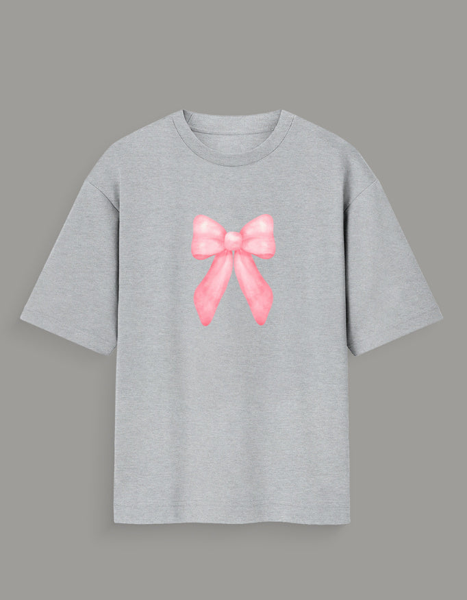 Men & Women Oversized Printed Round Neck T-Shirt-Grey Color-WhiteBear