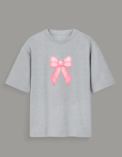 Men & Women Oversized Printed Round Neck T-Shirt-Grey Color-WhiteBear