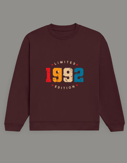 Men & Women Oversized Printed Sweatshirt- Maroon Color- White Bear