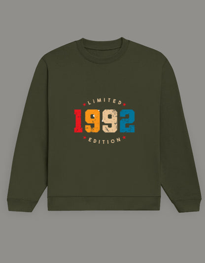 Men & Women Oversized Printed Sweatshirt- Olive Green Color- White Bear