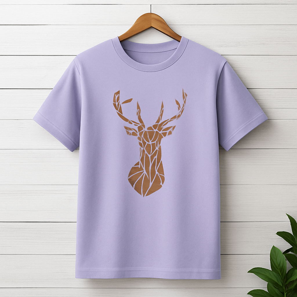 Men & Women Classic Crew Printed T-Shirt - Lavender Color- White Bear