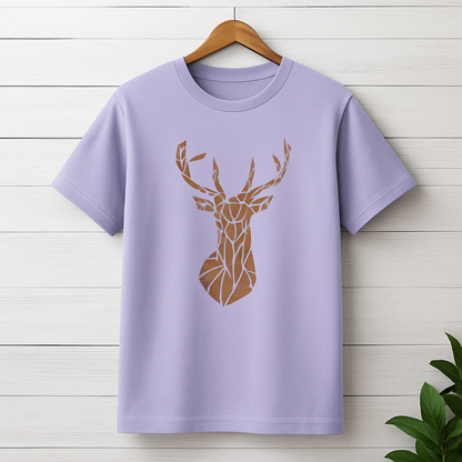Men & Women Classic Crew Printed T-Shirt - Lavender Color- White Bear