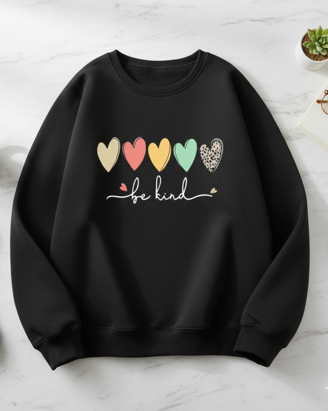 Men & Women Printed Black Sweatshirt