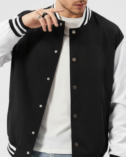 Mens-Classic-Varsity-Jacket-black-White-Outerwear