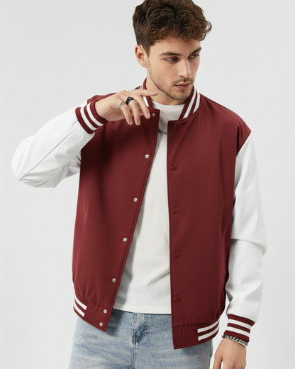 Mens-Classic-Varsity-Jacket-maroon-White-Outerwear
