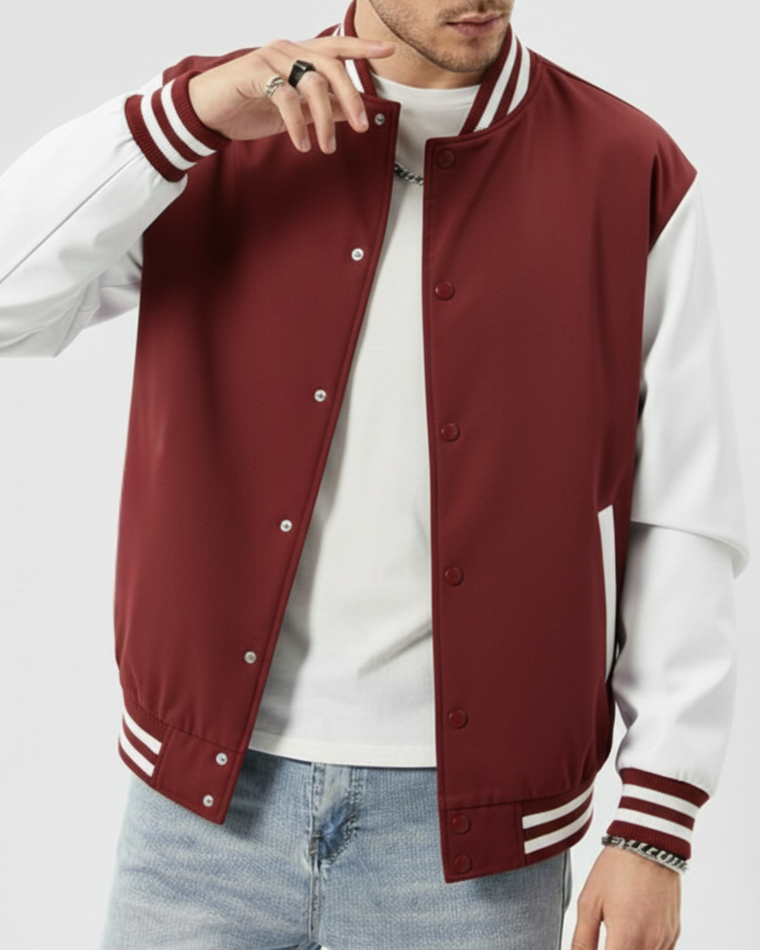 Mens-Classic-Varsity-Jacket-maroon-White-Outerwear