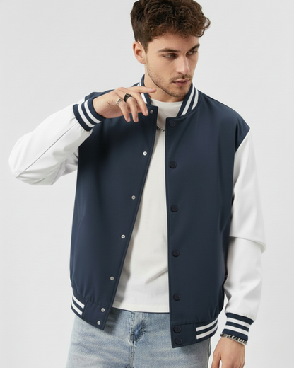 Mens-Classic-Varsity-Jacket-navy blue-White-Outerwear