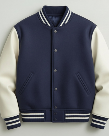 Mens-Classic-Varsity-Jacket-navy blue-White-Outerwear