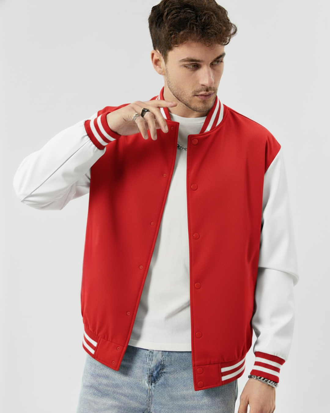 Mens-Classic-Varsity-Jacket-red-White-Outerwear