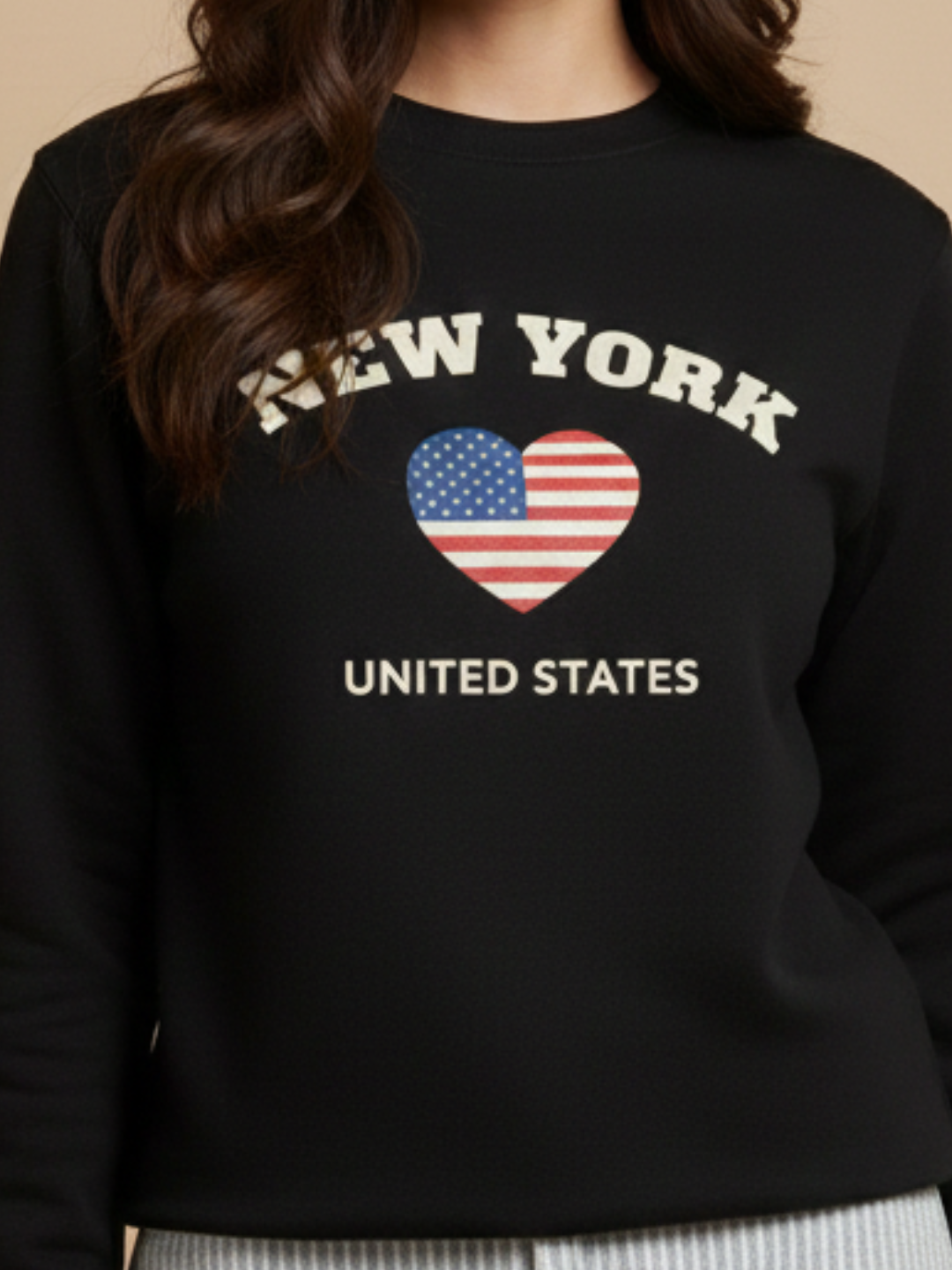 “New York United States” Graphic Sweatshirt_black