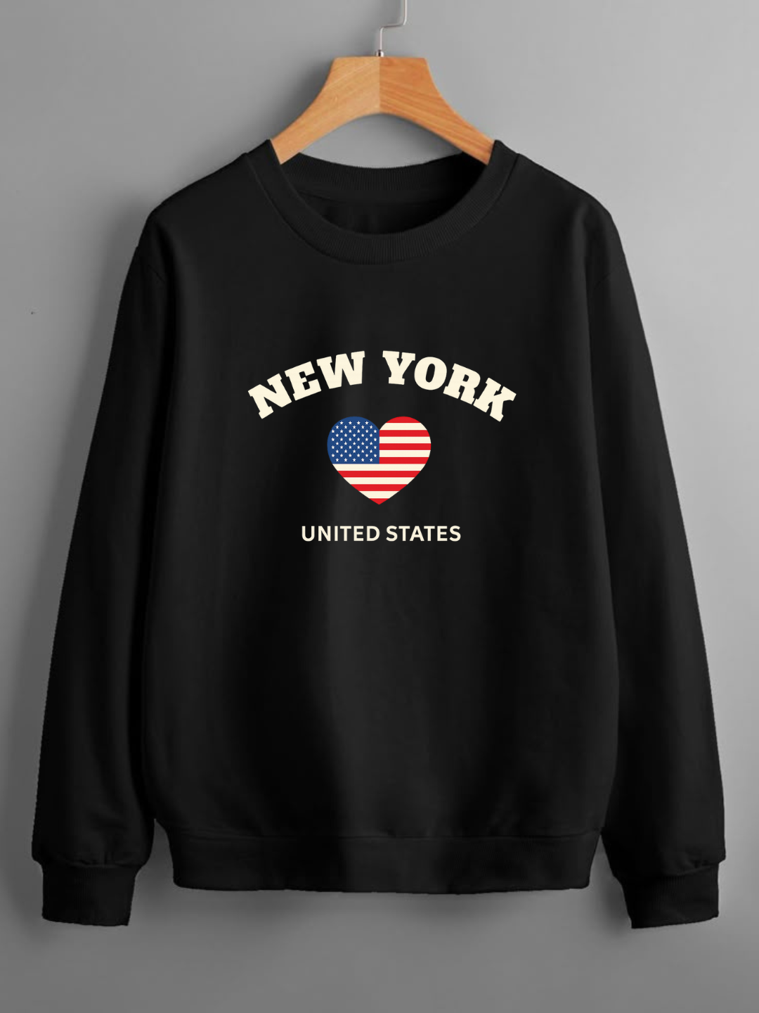 “New York United States” Graphic Sweatshirt_black