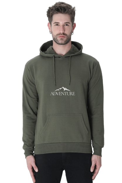 Unisex Full Sleeve Hooded Sweatshirt-Jade Color-White Bear