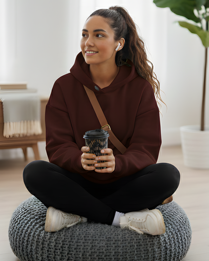 Oversized Hoodie for Women _maroon