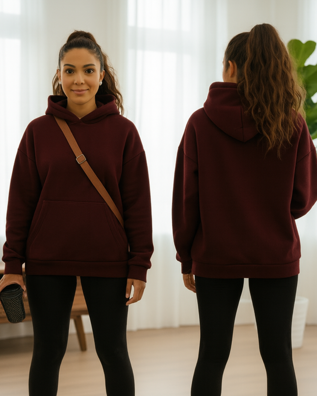 Oversized Hoodie for Women _maroon