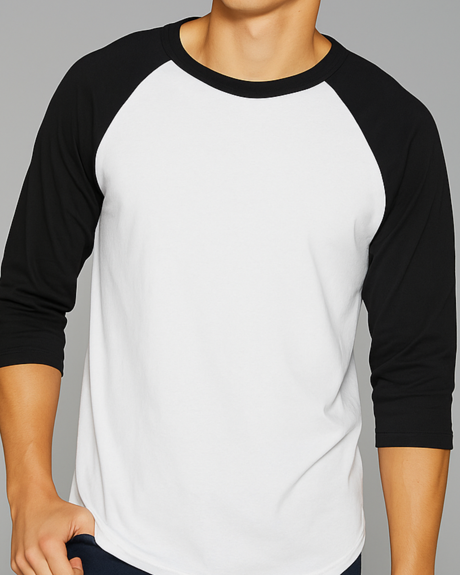 Unisex Raglan Full sleeve T-Shirt_black&white