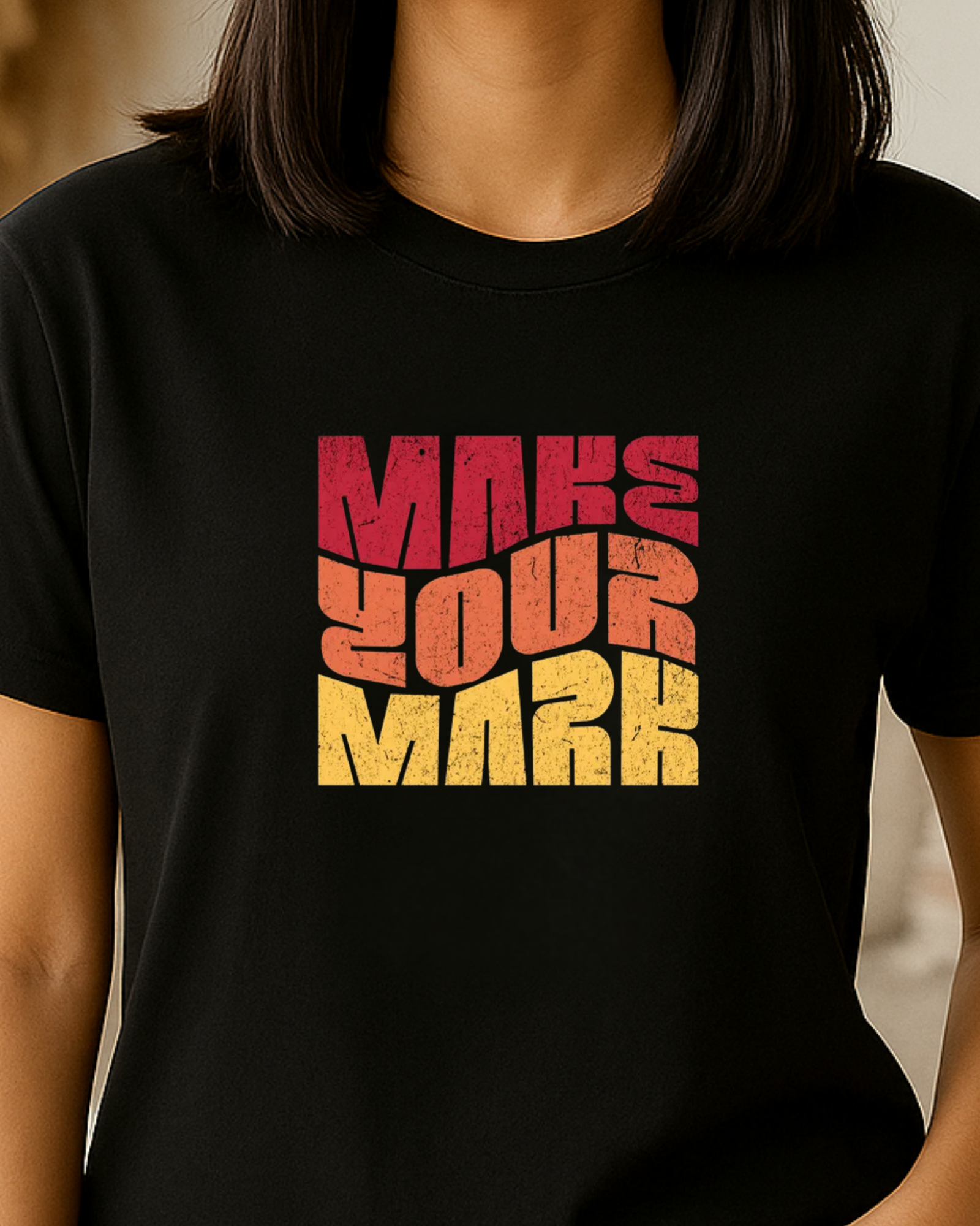 Unisex Round Neck Printed T-Shirt_black