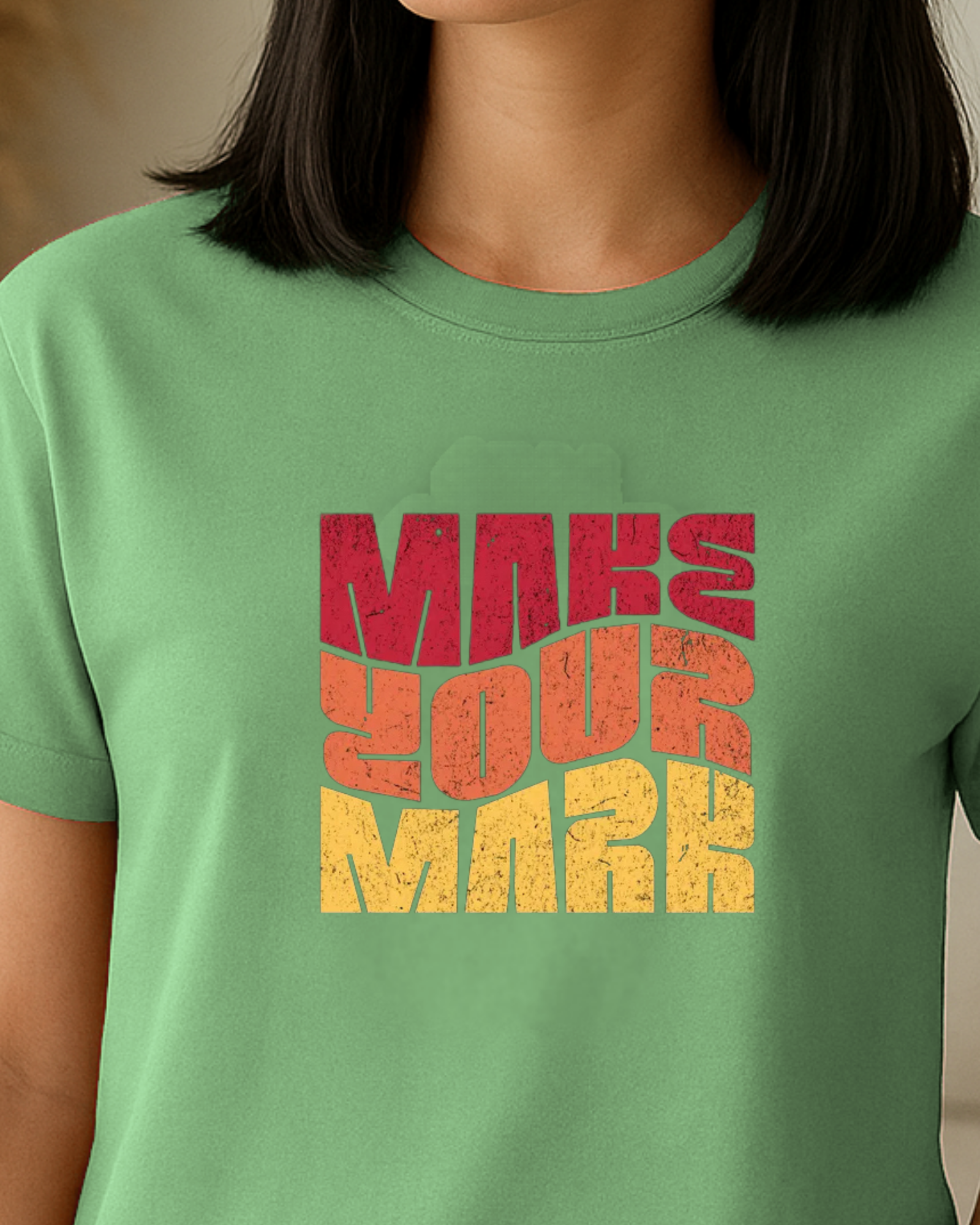 Unisex Round Neck Printed T-Shirt_green
