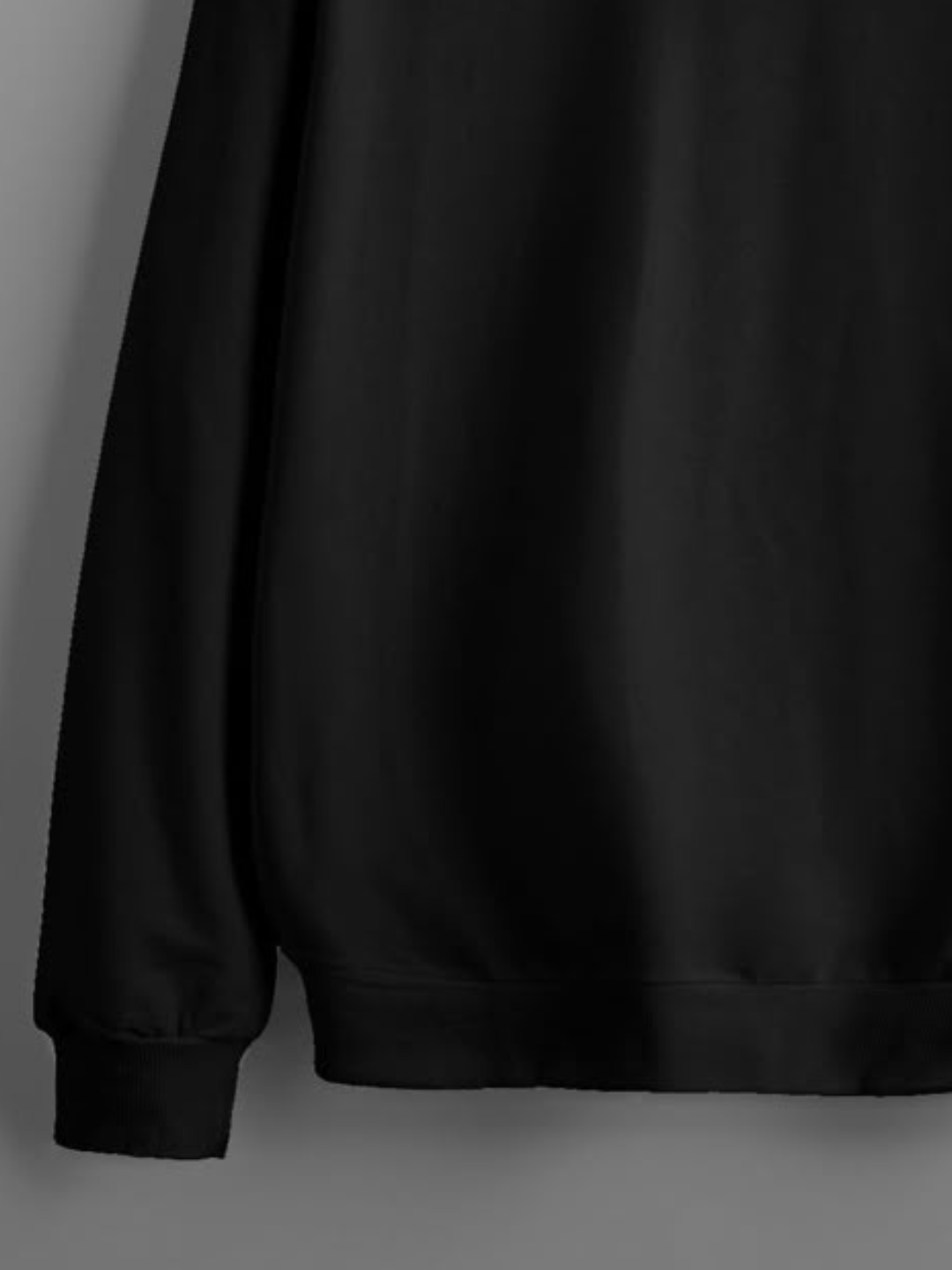 Unisex Solid classic Crewneck Sweatshirt-black