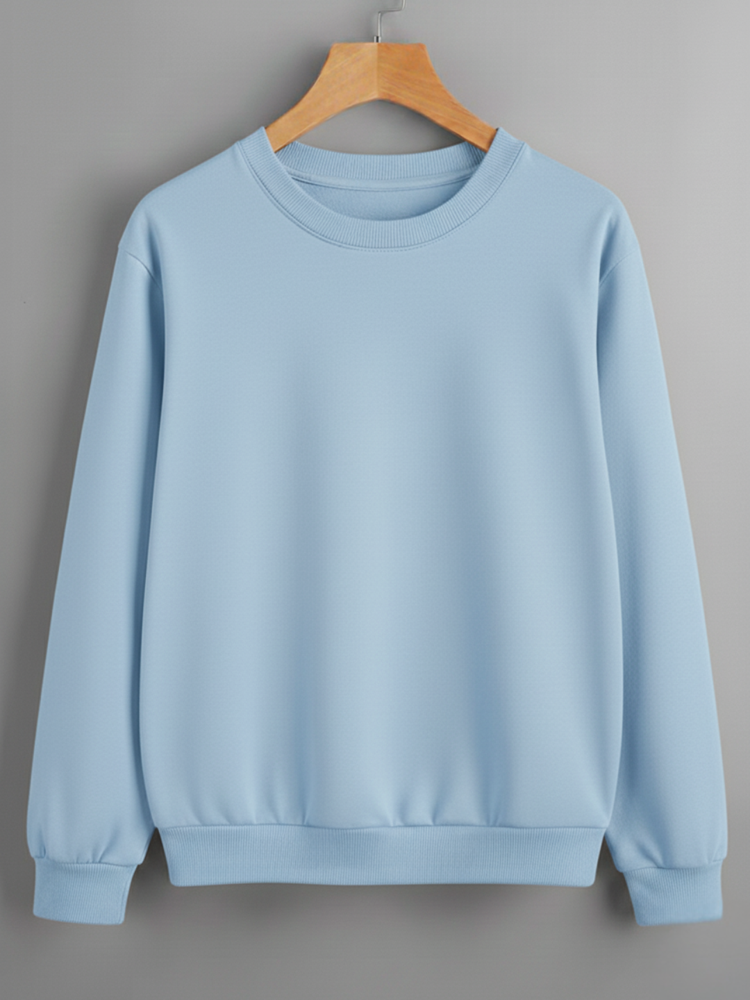 Unisex Solid classic Crewneck Sweatshirt-blue