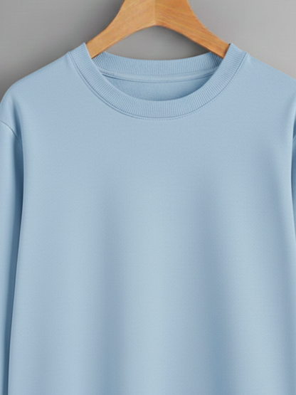 Unisex Solid classic Crewneck Sweatshirt-blue