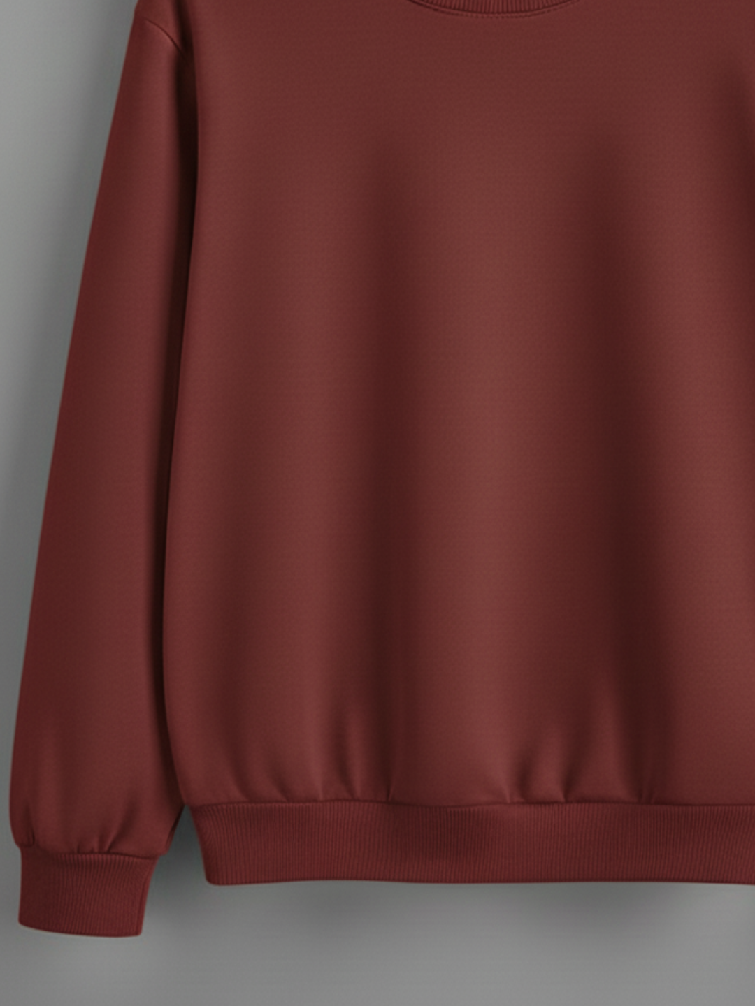 Unisex Solid classic Crewneck Sweatshirt-maroon