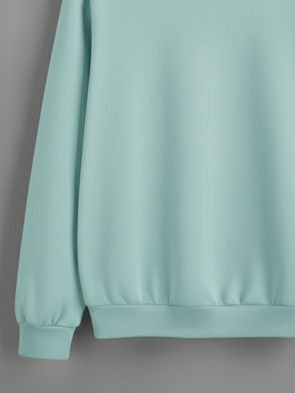 Unisex Solid classic Crewneck Sweatshirt-mint