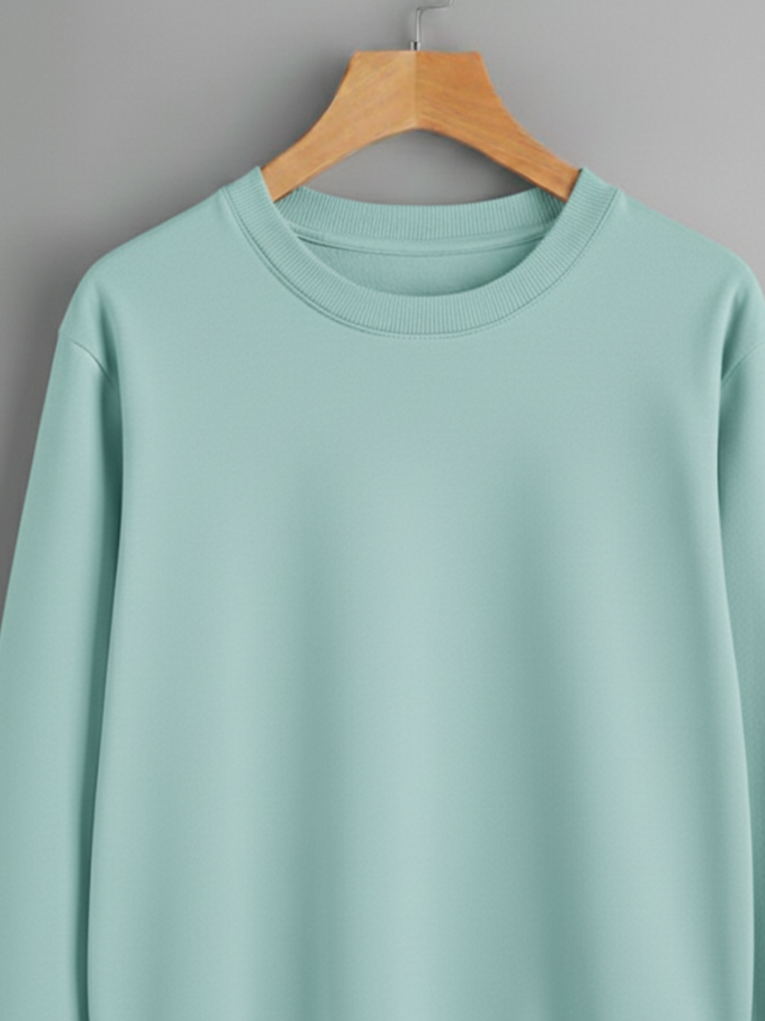 Unisex Solid classic Crewneck Sweatshirt-mint
