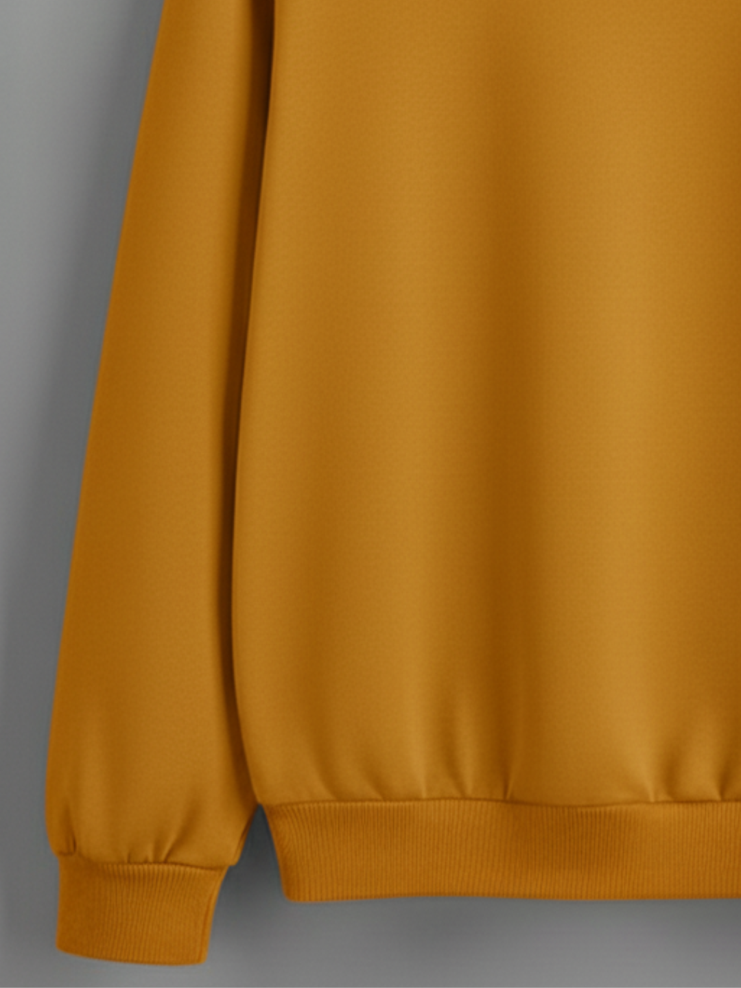 Unisex Solid classic Crewneck Sweatshirt-mustard yellow
