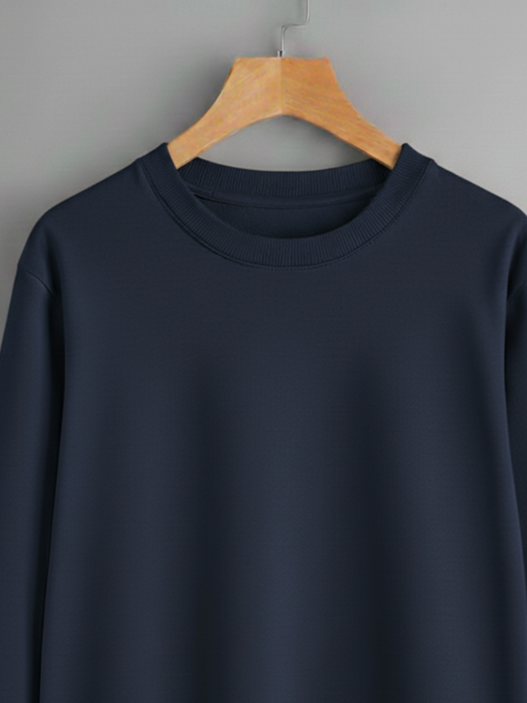 Unisex Solid classic Crewneck Sweatshirt-navy blue