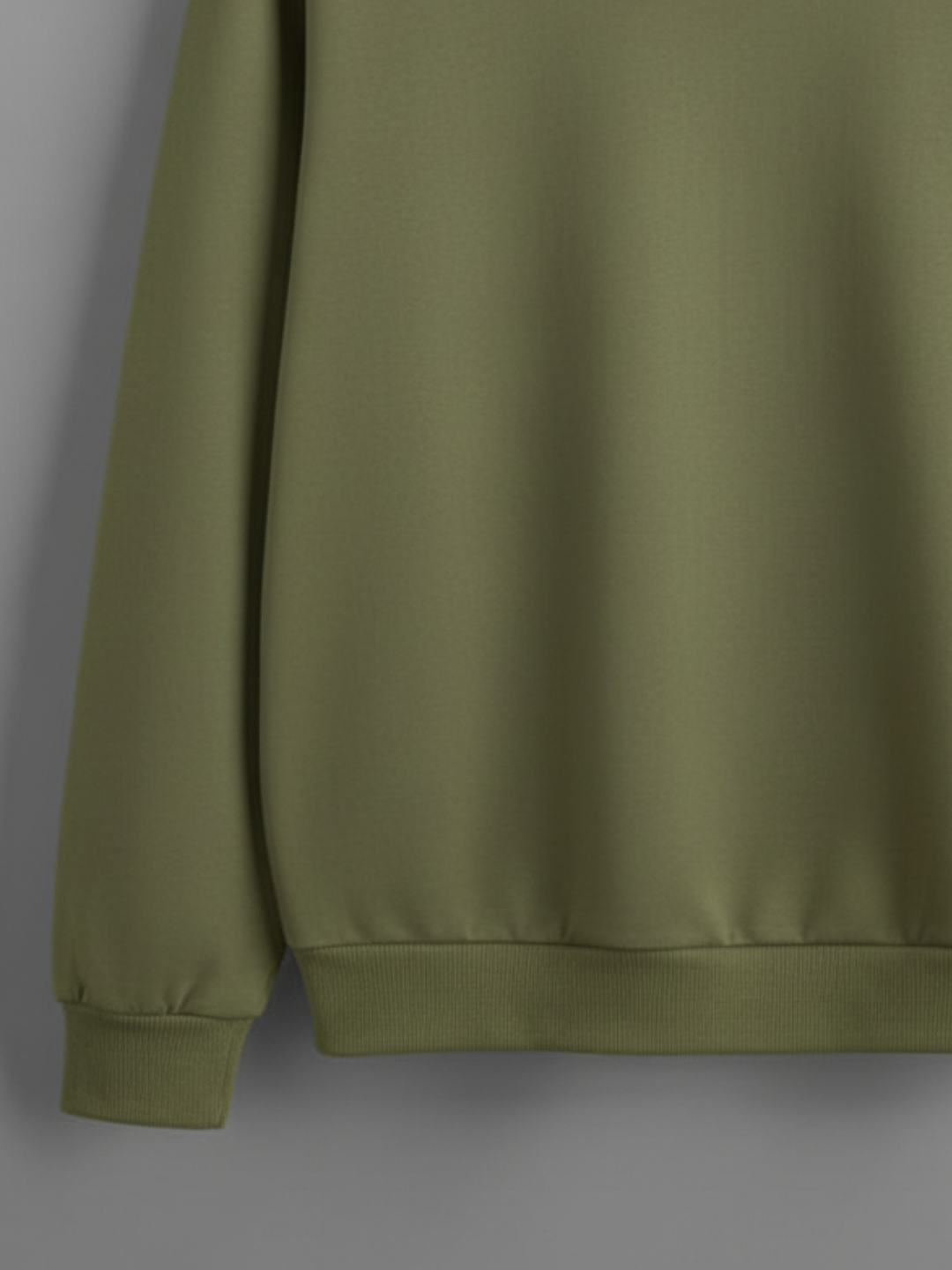 Unisex Solid classic Crewneck Sweatshirt-olive green