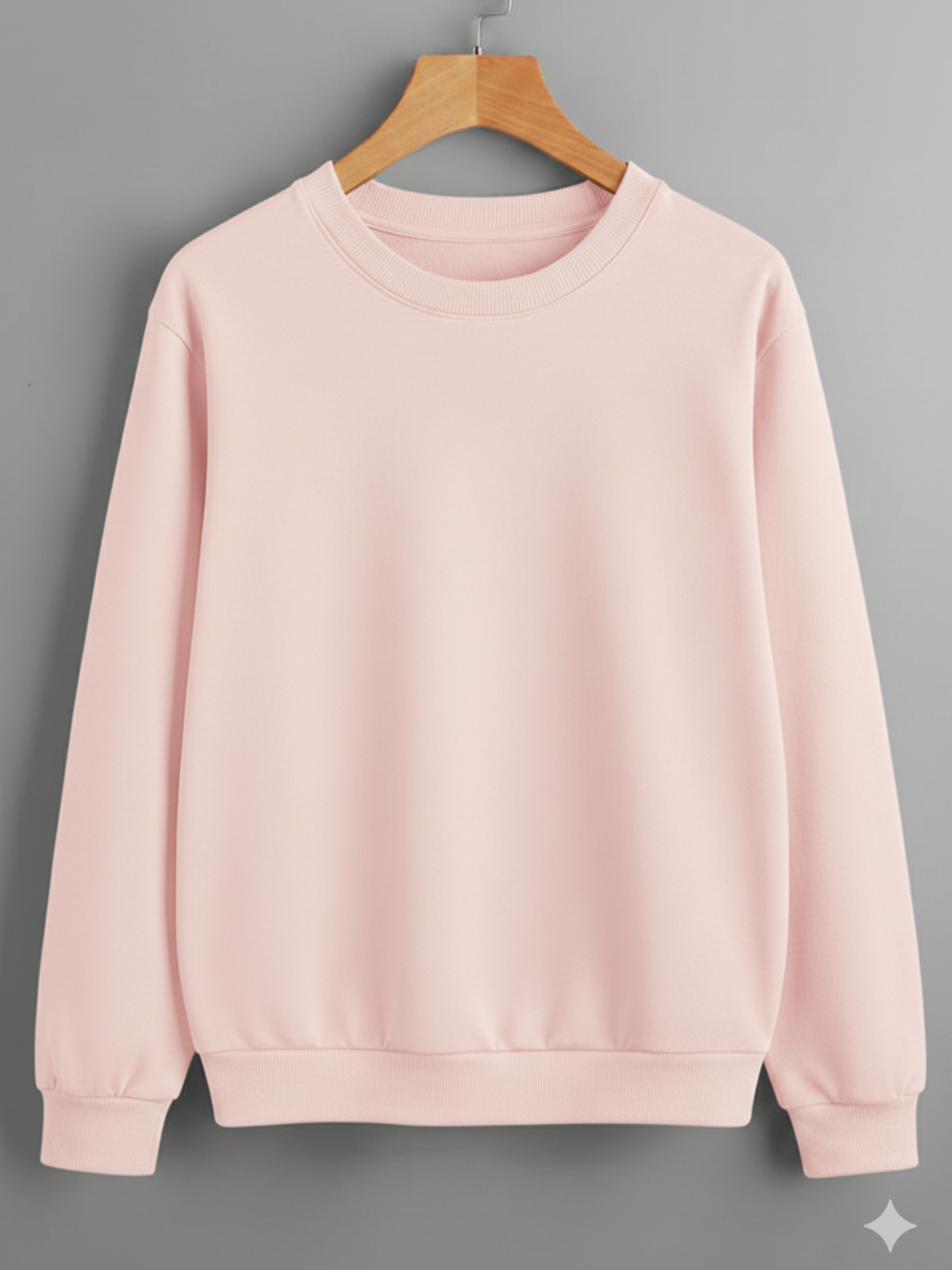 Unisex Solid classic Crewneck Sweatshirt-pink