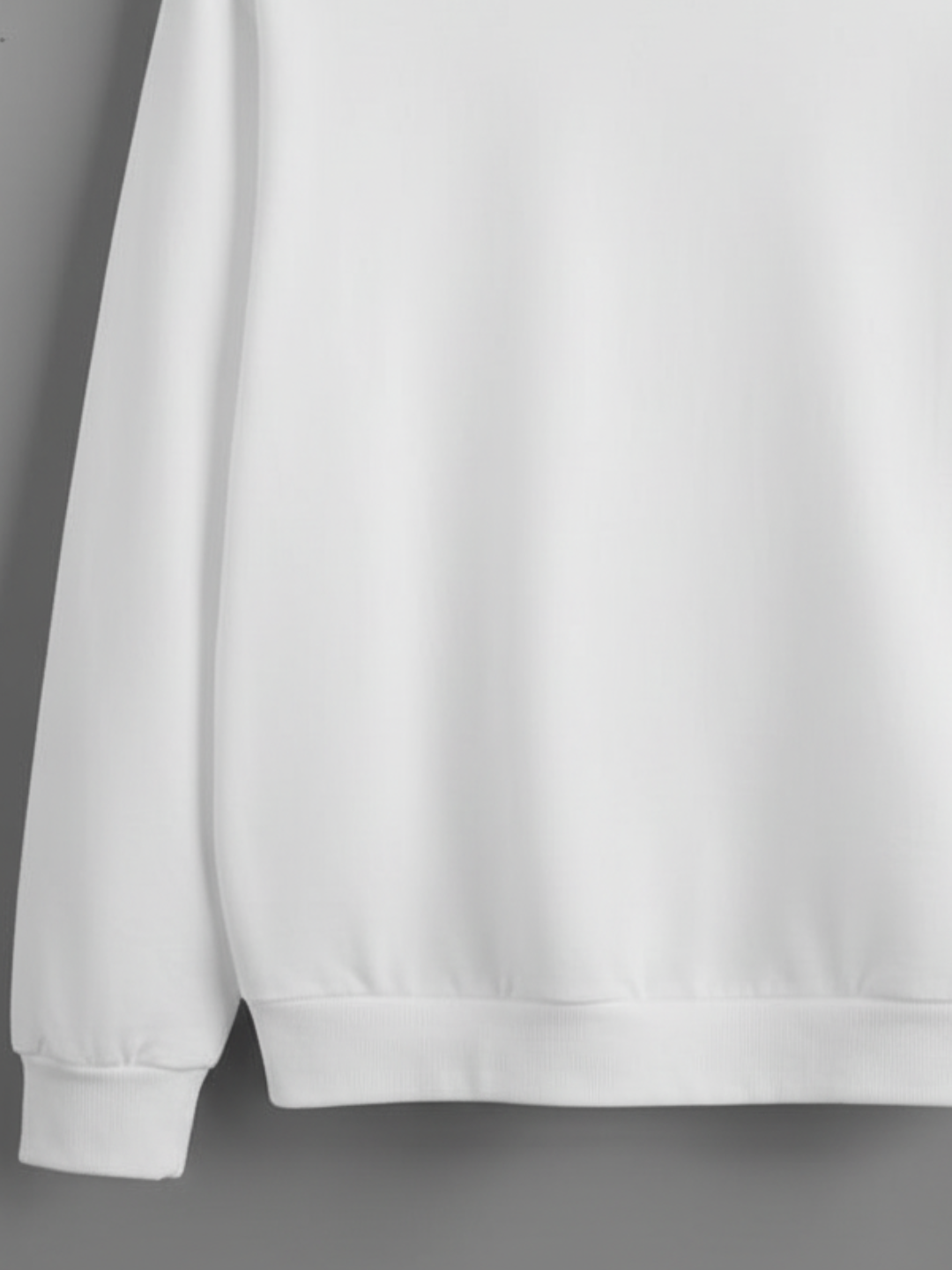 Unisex Solid classic Crewneck Sweatshirt-white