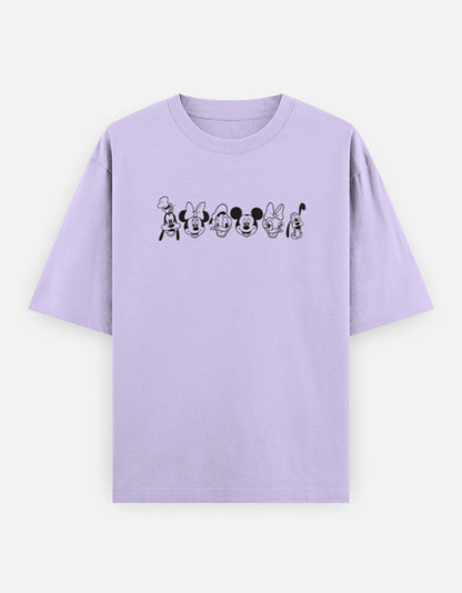 Unisex lavender Disney Character Lineup T-Shirts