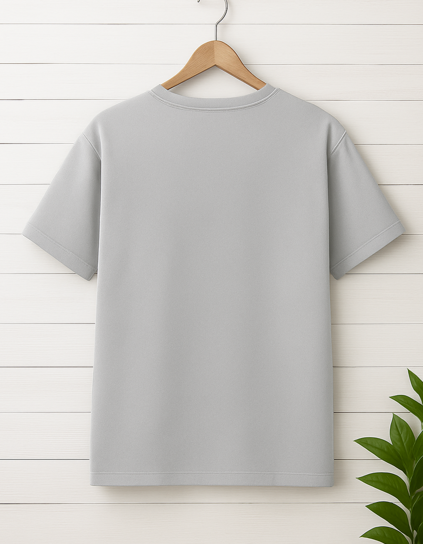 Men & Women Classic Crew Printed T-Shirt - Grey Color- White Bear