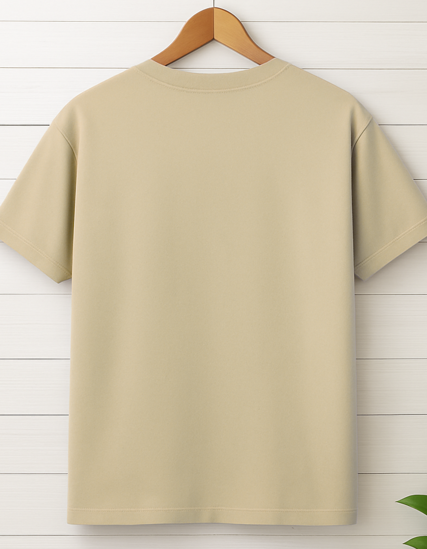 Men & Women Classic Crew Printed T-Shirt - Beige Color- White Bear