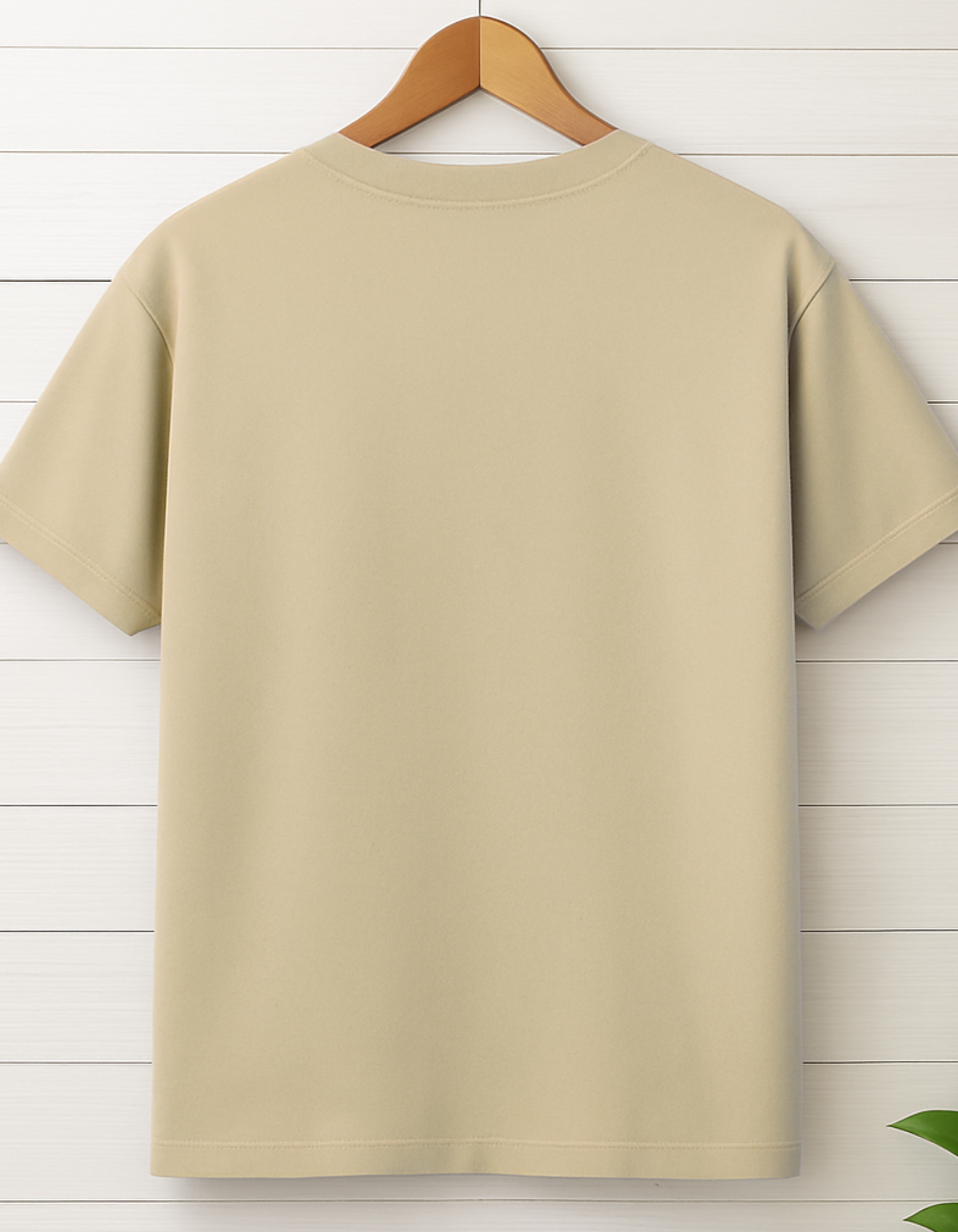 Men & Women Classic Crew Printed T-Shirt - Beige Color- White Bear
