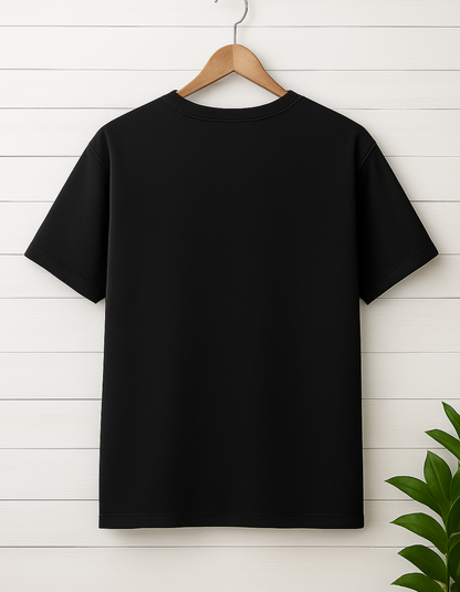 Men & Women Classic Crew Printed T-Shirt - Black Color- White Bear